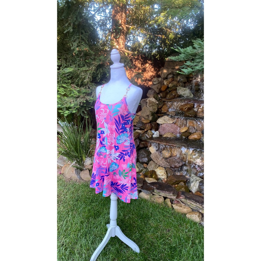 Banana Boat Sundress Size Medium Pink Multi Floral UPF 50+ New With Tags - Picture 4 of 9